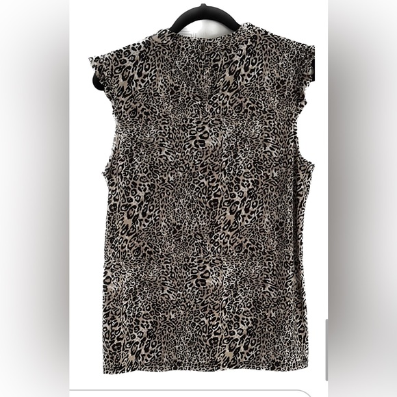 Adrianna Papell Sleeveless Ruffle Neck Blouse - Picture 2 of 3